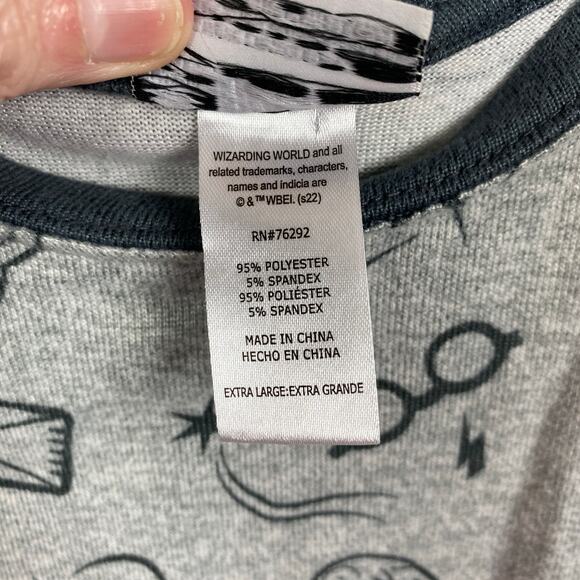 The Wizarding World Of Harry Potter Gray Icon Print Pajama Set Sz.XL - Picture 9 of 15